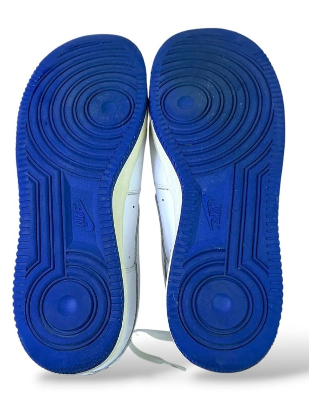 Nike Air Force 1 sneakers Vintage 2008 Leather Low Top white blue Men Size 12 - Picture 10 of 16